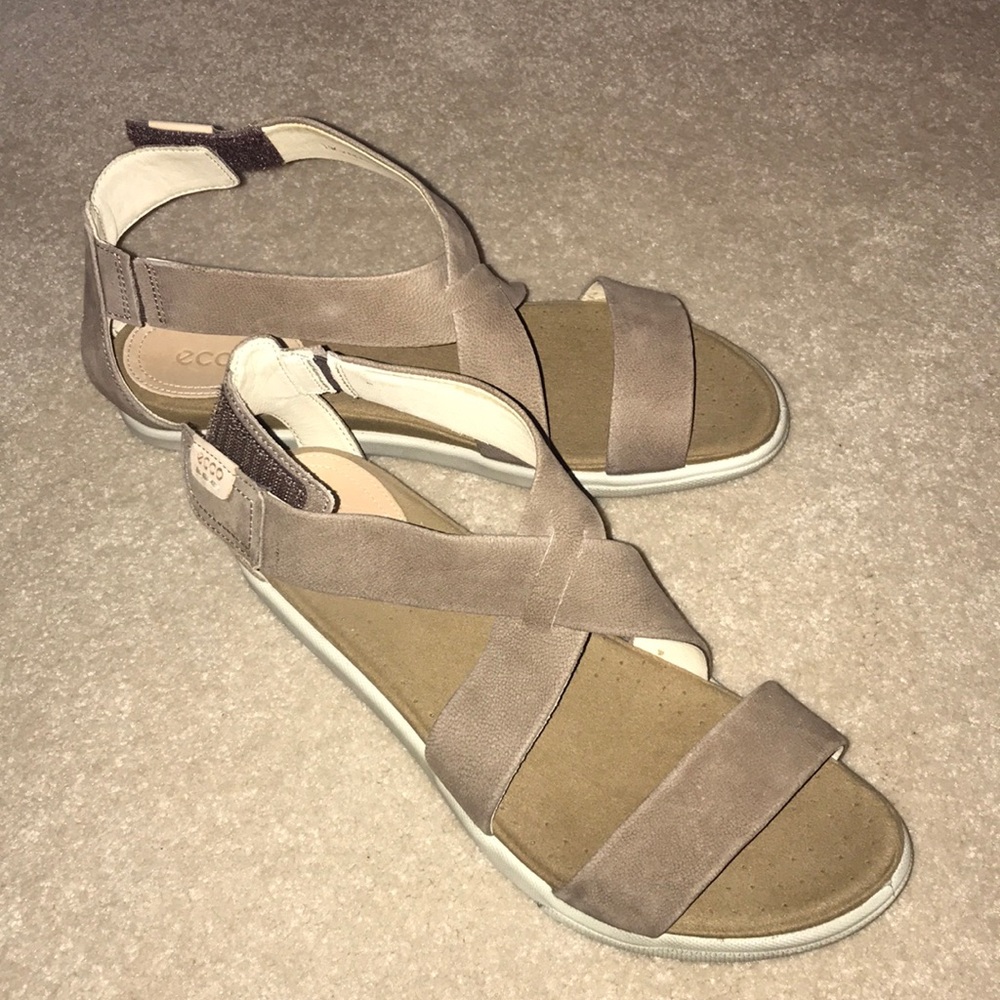 Ecco tan sandals. Worn once. Size 9. Like New!